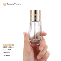 Wholesale price makeup packaging 25ml empty liquid foundation glass bottl bottle with applicator brush