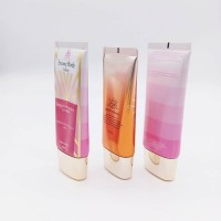 Bb Cream Cosmetic Packaging Oval Spf Sunscreen Plastic Tube With Gold Screw Cover