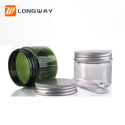 100ml hermetic Plastic PET Jar with Aluminium Cap Body Cream Container for Cosmetic Cream Food Jar